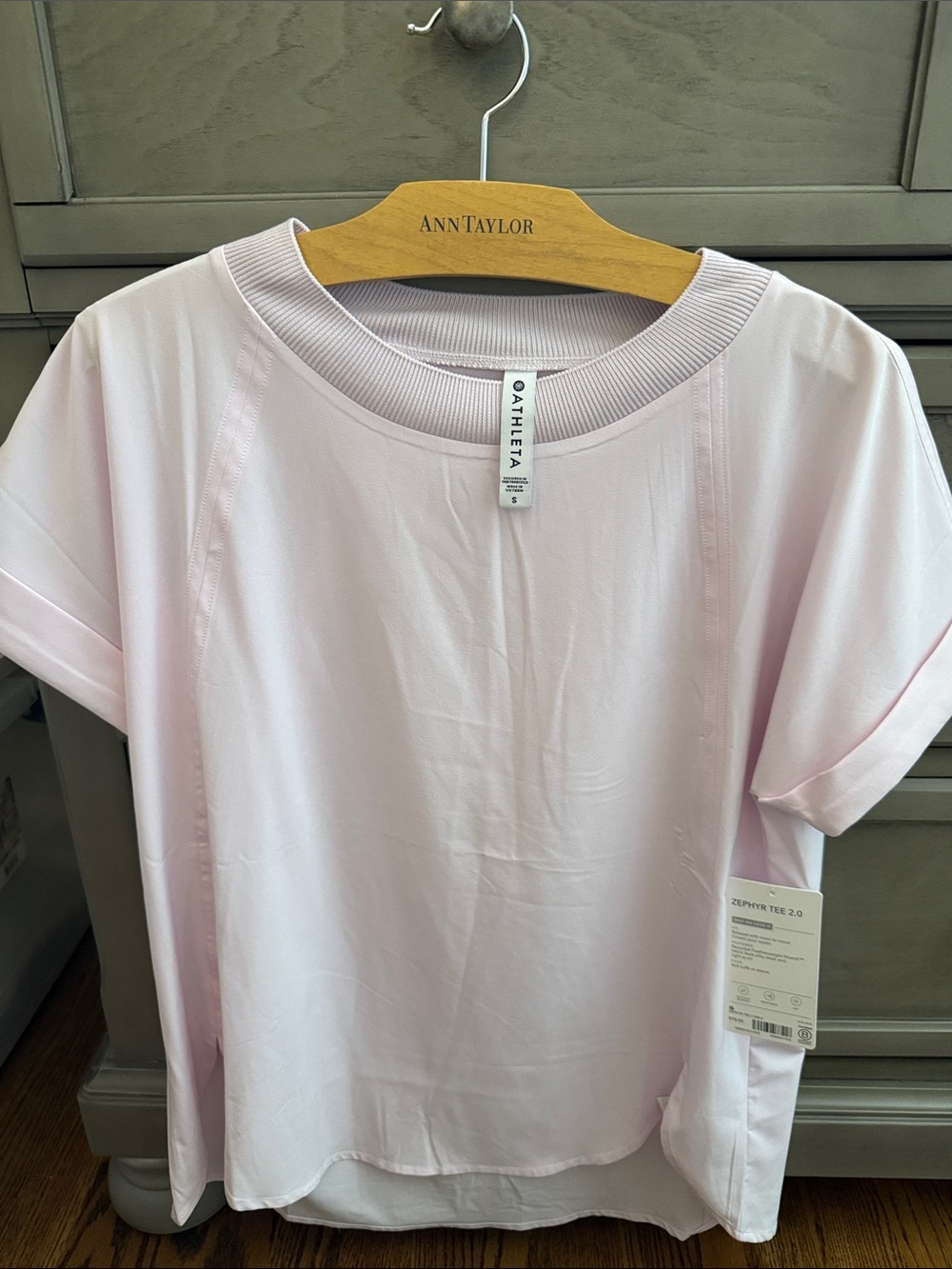 Athleta Soft Pink Short Sleeve Zephyr Tee 2.0 - Relaxed Crewneck